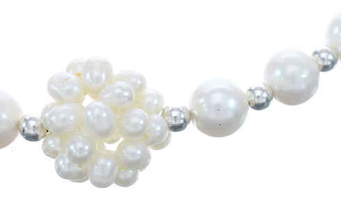 Sterling Silver Fresh Water Pearl Bead Necklace KX121306